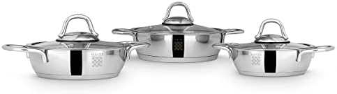 7-Piece Stainless Steel Cookware Set - Durable Non-Stick and Perfectly Balanced