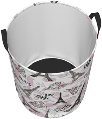 Paris Eiffel Tower Waterproof Laundry Basket Collapsible with Handle