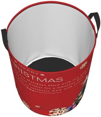 Merry Christmas Tree Snowflake Laundry Basket with Handle