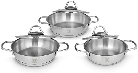 7-Piece Stainless Steel Cookware Set - Durable Non-Stick and Perfectly Balanced