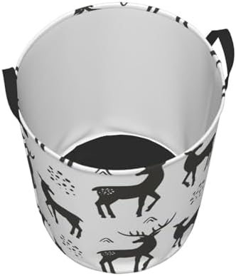 Reindeer-Silhouette Collapsible Laundry Basket Waterproof for HomeDormCar Storage