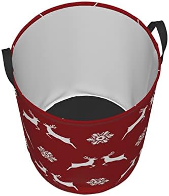 AFHYZY Snowflake Foldable Laundry Hamper Collapsible Handle Durable Storage for Bedroom