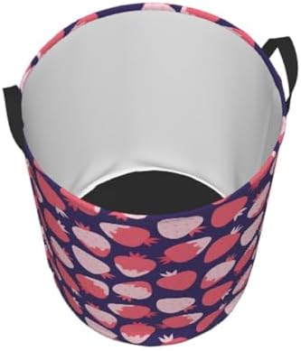 Strawberry Collapsible Laundry Basket w Handles Easy Carry Storage Organizer