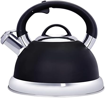 Masio 25 Quart Stainless Steel Kettle Ergonomic Design Melodic Whistle