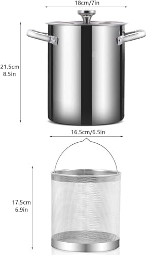 UNbit 4L Asparagus Pot with Glass Lid and Wire Basket