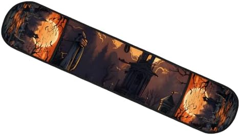 Happy Halloween Bat Oven Mitts Heat Resistant Non-Slip Double Oven Mitts