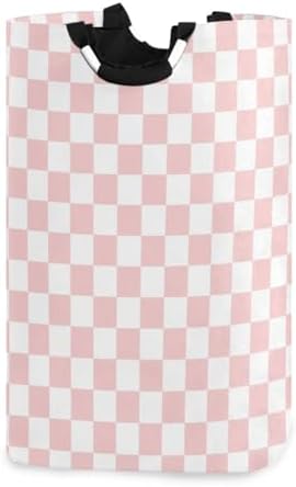Stylish Pink Checkered Organizer Basket for Kids