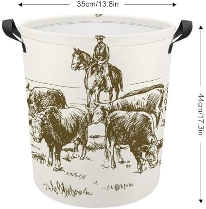 MEIKKO Cattle Drive Cowboys Laundry Hamper
