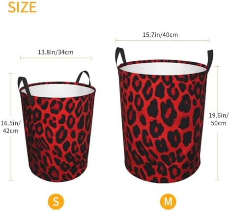VducK Red Leopard Large Laundry Basket