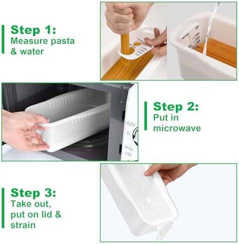 Potahouse Microwave Pasta Cooker with Strainer Lid