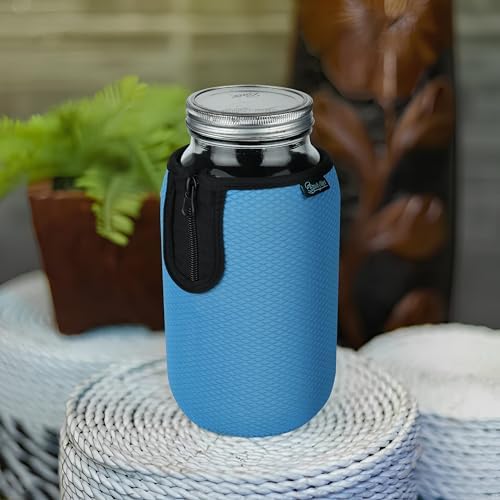 Stylish Wide Mouth Mason Jar Insulator 64oz