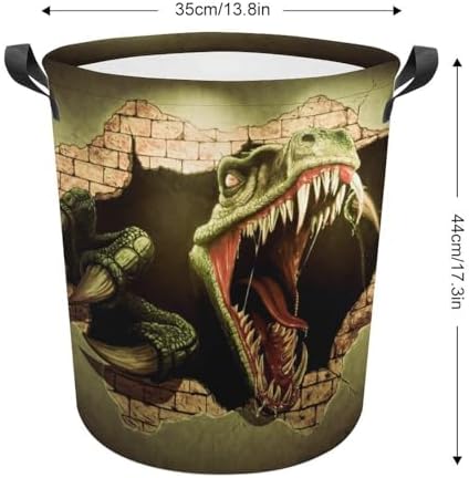 MEIKKO Dinosaur Brick Wall Collapsible Laundry Hamper Waterproof Foldable Family Organizer
