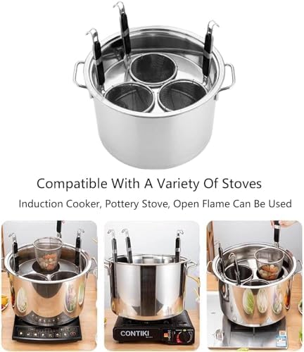 DAOUXIAOSP Pasta Pots 3 Hole Strainer Set
