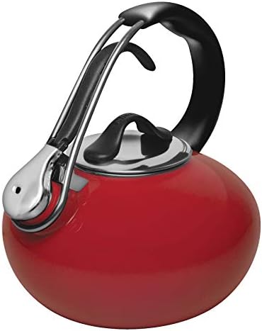 Chantal Classic Loop Enamel Whistling Tea Kettle Red