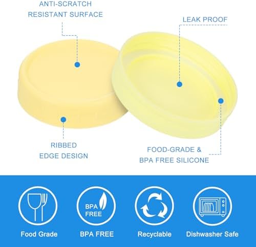 18 Pcs Mason Jar Lid Set with Silicone Rings
