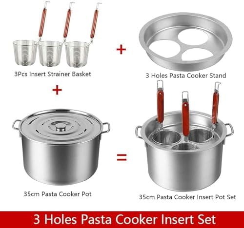 AttreX 3 Hole Stainless Steel Pasta Cooker Insert Set