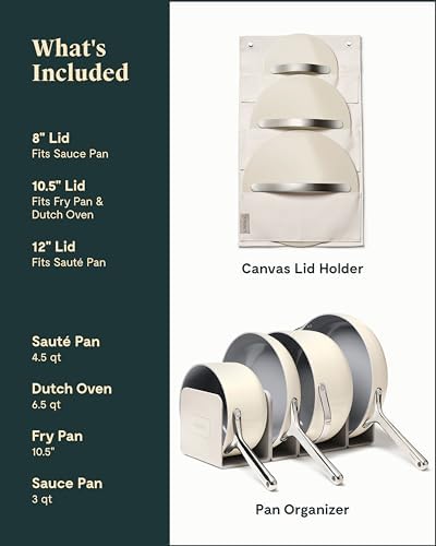 Caraway Nonstick Ceramic Cookware Set 12-Piece Oven Safe Compatible with All Stovetops