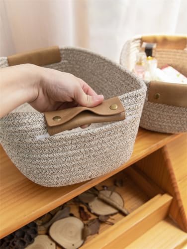 Namzi Boho Home Decor Light Brown Rope Storage Basket