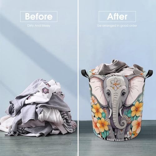 Cartoon Elephant Laundry Hamper