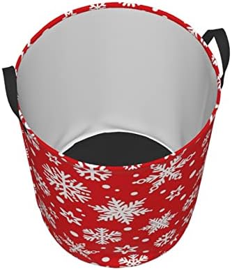 AFHYZY Snowflake Laundry Hamper - Collapsible with Handles Easy Carry Durable Storage Basket