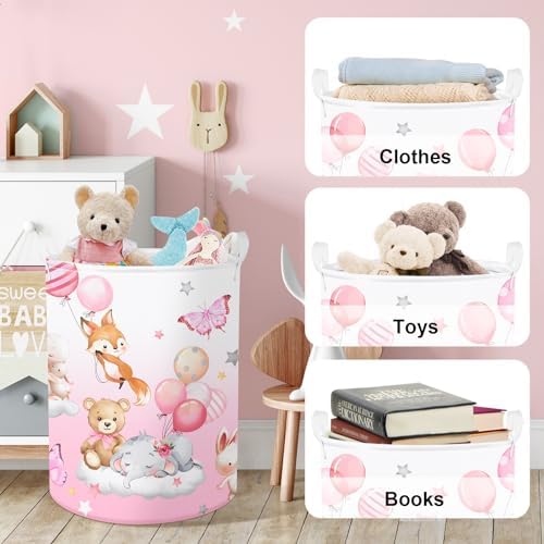 Clastyle Pink Balloon Animal Storage Basket
