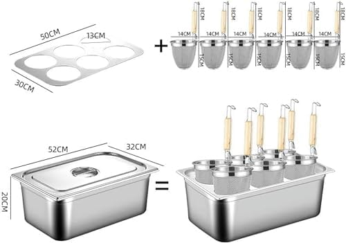 UNbit 6-Piece Stainless Steel Pasta Cooker Set with 6-Pasta Dishes