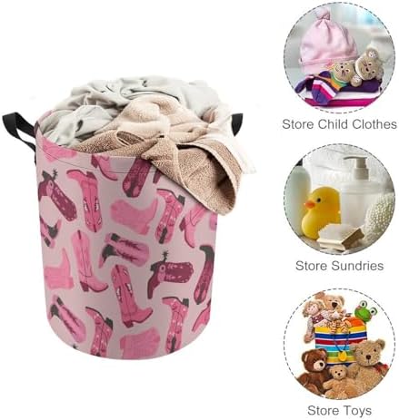 Trendy Pink Laundry Hamper with Drawstring Collapsible Design