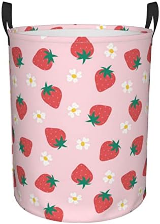 Strawberry Collapsible Laundry Hamper - Easy to Carry Storage Solution