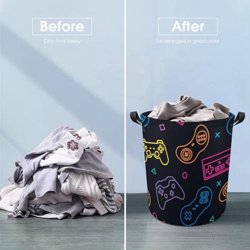 Neon Gamepad Laundry Hamper