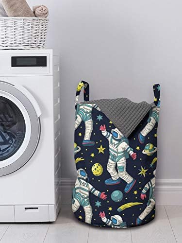 Ambesonne Outer Space Laundry Bag Astronaut Galactic Design Stain-Resistant Machine Washable