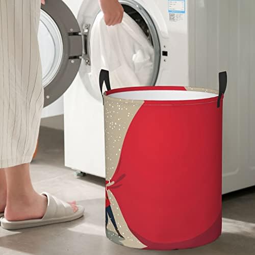 AFHYZY Christmas Foldable Laundry Basket with Handles for Easy Storage