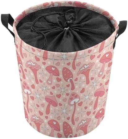 Rainbow Retro Mushroom Laundry Basket
