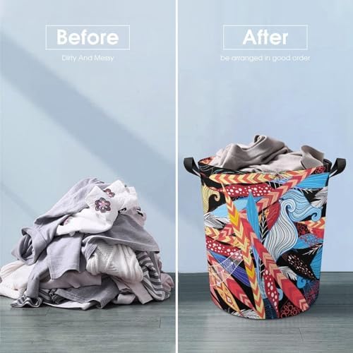 Leaves Feathers Vintage Laundry Hamper