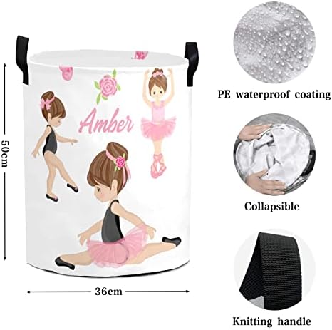 Custom Lovely Girl Ballet Storage Basket with Handles