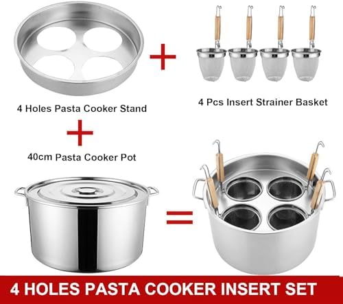 ZHDBD Pasta Cooker Set with Basket Insert and Lid