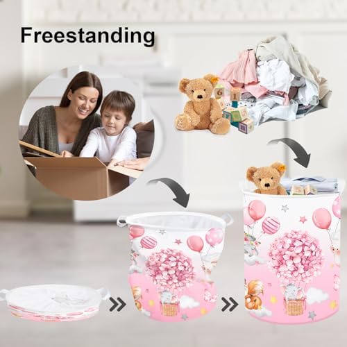 Clastyle Pink Balloon Animal Storage Basket