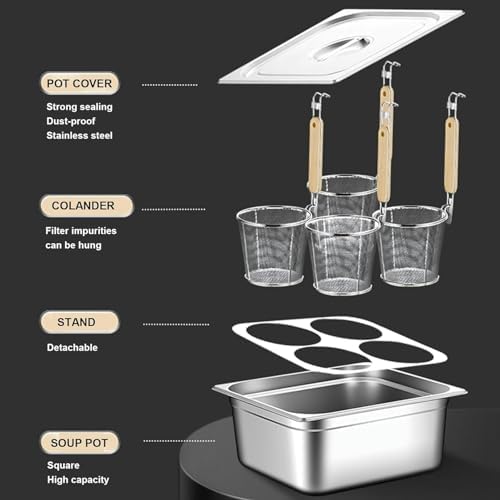 Stainless Steel 6-Piece Pasta Cooker Set for Restaurant Use