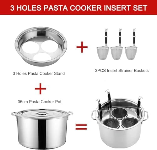 AtreX 5-Hole Pasta Cooker - Durable Stock Pot for Home Cooking