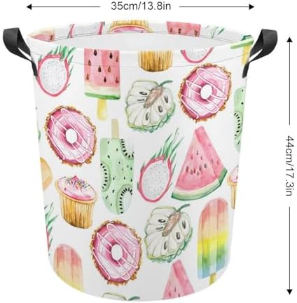 MEIKKO Summer Watercolor Ice Cream Laundry Hamper