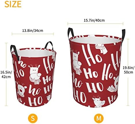 AFHYZY Christmas Laundry Hamper Collapsible with Handles for Bedside Storage
