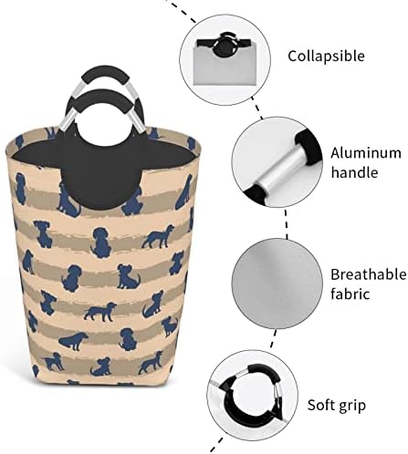 Dog Foldable Laundry Hamper with Handles and Large Capacity
