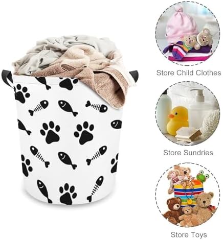 Meet Your Perfect Feline Friend The Cat Paw Fish Bone Laundry Basket
