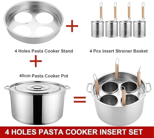Stainless Steel Pasta Pot Set Colander Basket Multi Steamer