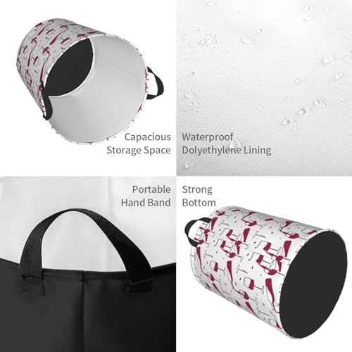 Sturdy White Foldable Laundry Hamper with Handles