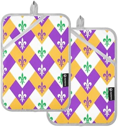 Mardi Gras Thermal Potholders Set