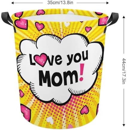 Love You Mom Collapsible Laundry Basket