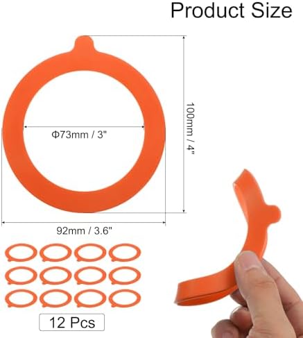 12-Pack Silicone Gasket Set for Glass Jars