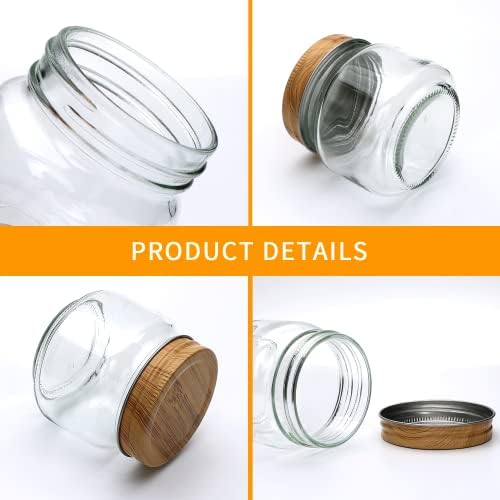 Accguan Mason Jars 8OZ Black Lid Set of 30