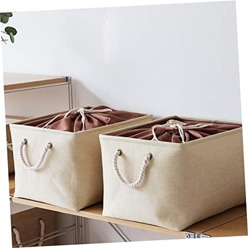 Yellow Foldable Laundry Basket with Handle and Drawstring