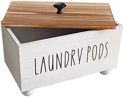 Sturdy Wooden Laundromat Storage with Farmhouse Style Lid